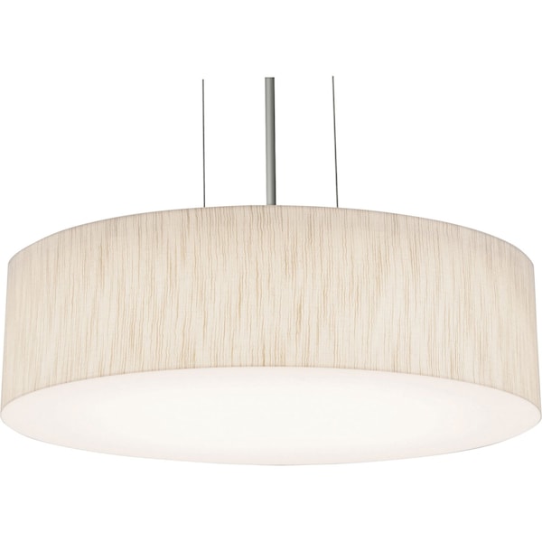 Anton 12" LED Pendant - Satin Nickel Finish - Jute Shade
